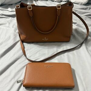 Kate Spade Tan Leather Shoulder Bag and Wallet